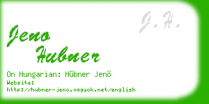 jeno hubner business card